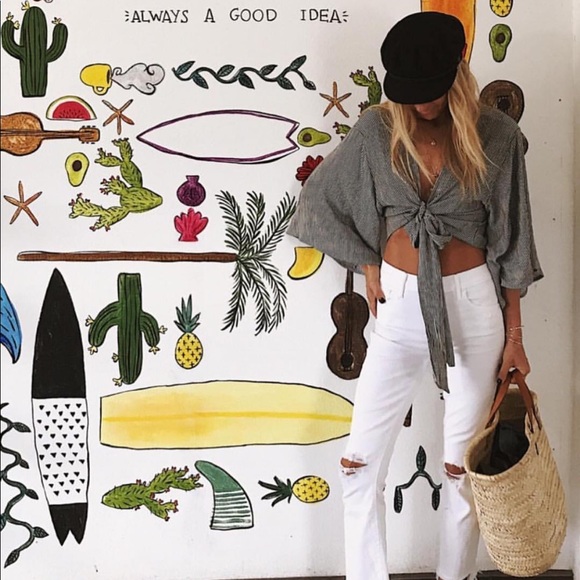 LAST 2️⃣ Madison Striped Wrap Top - Picture 3 of 8